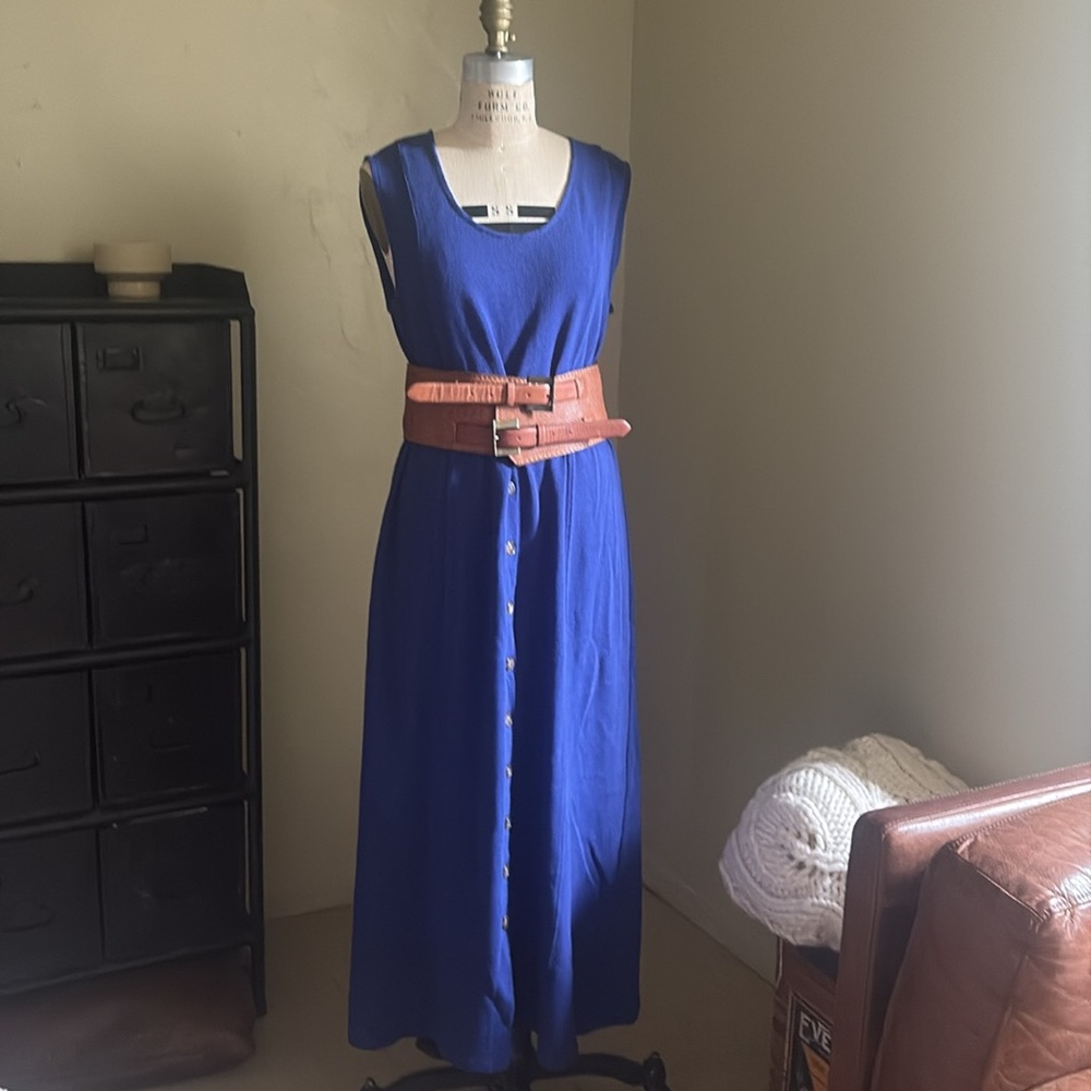 Callahan Blue Sleeveless Maxi Sundress - Picture 2 of 13